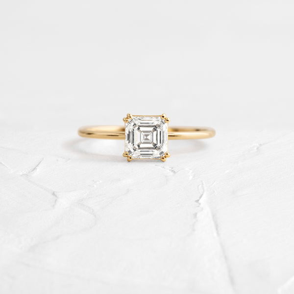 Solitaire Double Prong-Asscher Lab Grown Diamond Engagement Ring - Solitaire-Oval Lab Grown Diamond Engagement Ring