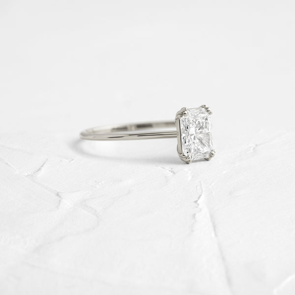 Solitaire Triple Prong-Radiant Lab Grown Diamond Engagement Ring - Solitaire-Oval Lab Grown Diamond Engagement Ring