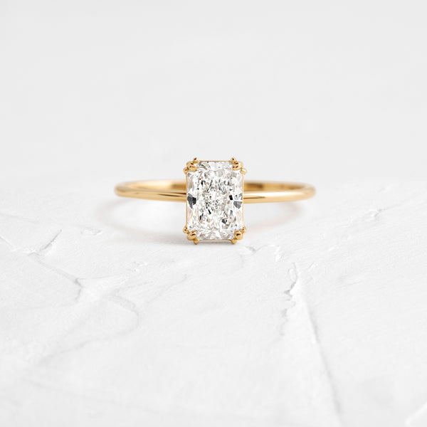 Solitaire Triple Prong-Radiant Lab Grown Diamond Engagement Ring - Solitaire-Oval Lab Grown Diamond Engagement Ring