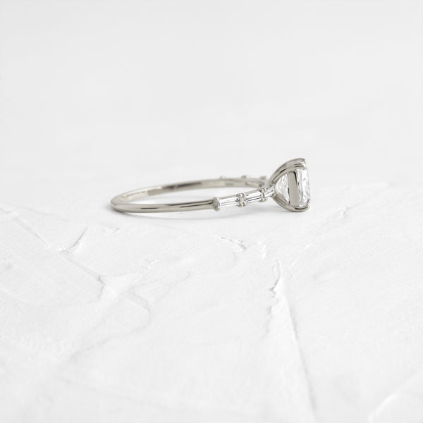 Pave-Cushion Lab Grown Diamond Engagement Ring - Solitaire-Oval Lab Grown Diamond Engagement Ring