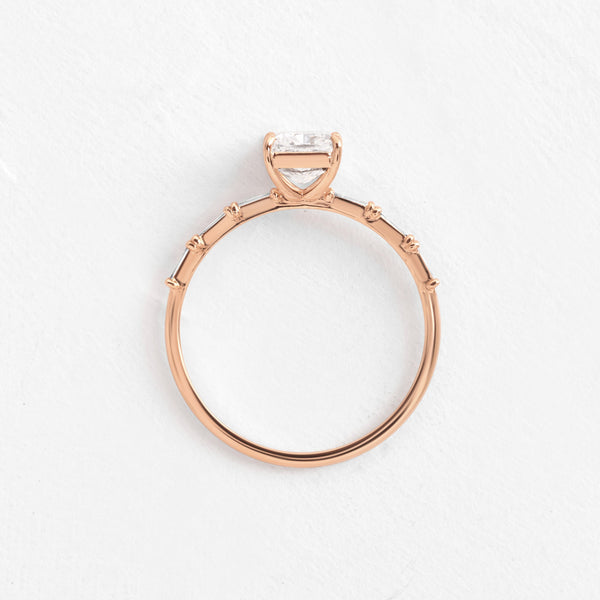 Pave-Cushion Lab Grown Diamond Engagement Ring - Solitaire-Oval Lab Grown Diamond Engagement Ring