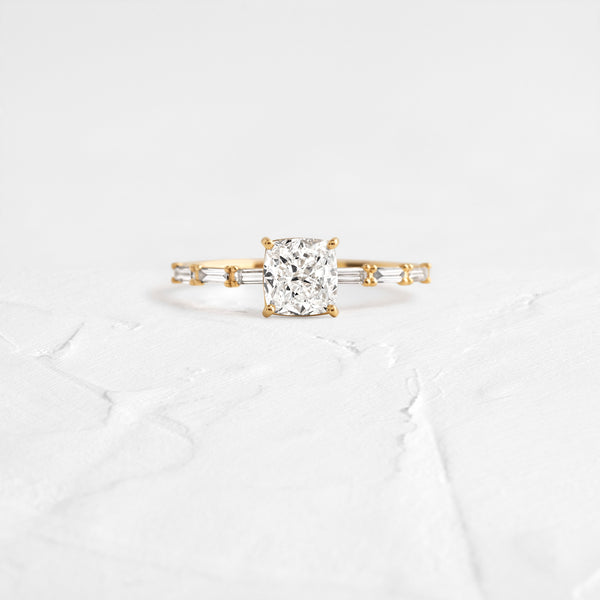 Pave-Cushion Lab Grown Diamond Engagement Ring - Solitaire-Oval Lab Grown Diamond Engagement Ring