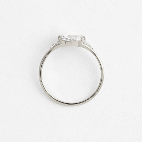 Cluster-Rose Cut Lab Grown Diamond Engagement Ring - Solitaire-Oval Lab Grown Diamond Engagement Ring