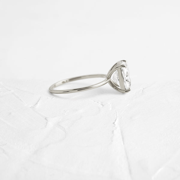 Solitaire-Elongated Cushion Lab Grown Diamond Engagement Ring - Solitaire-Oval Lab Grown Diamond Engagement Ring