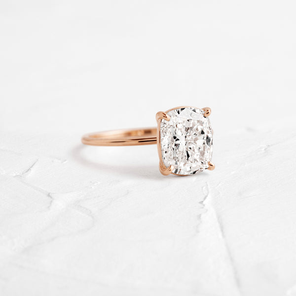Solitaire-Elongated Cushion Lab Grown Diamond Engagement Ring - Solitaire-Oval Lab Grown Diamond Engagement Ring