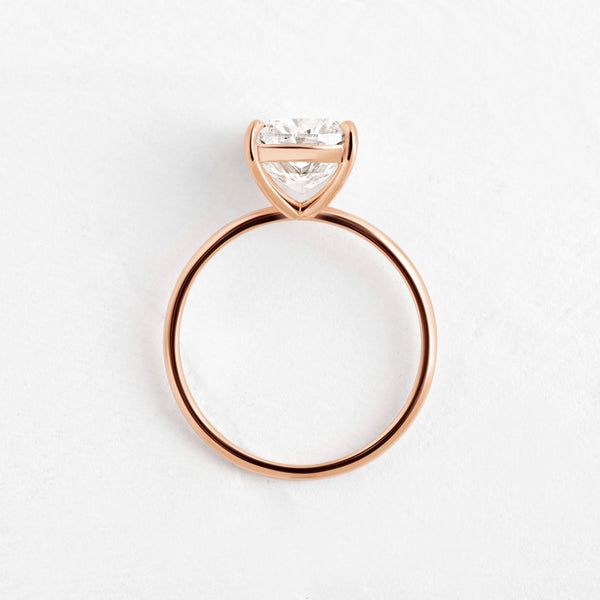 Solitaire-Elongated Cushion Lab Grown Diamond Engagement Ring - Solitaire-Oval Lab Grown Diamond Engagement Ring
