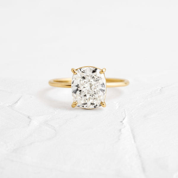 Solitaire-Elongated Cushion Lab Grown Diamond Engagement Ring - Solitaire-Oval Lab Grown Diamond Engagement Ring