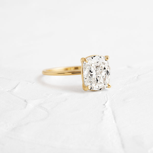 Solitaire-Elongated Cushion Lab Grown Diamond Engagement Ring - Solitaire-Oval Lab Grown Diamond Engagement Ring