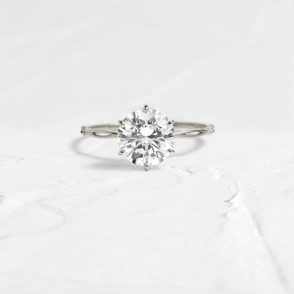 Criss Cross & Dainty Pave-Round Lab Grown Diamond Engagement Ring - Solitaire-Oval Lab Grown Diamond Engagement Ring