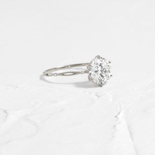 Criss Cross & Dainty Pave-Round Lab Grown Diamond Engagement Ring - Solitaire-Oval Lab Grown Diamond Engagement Ring
