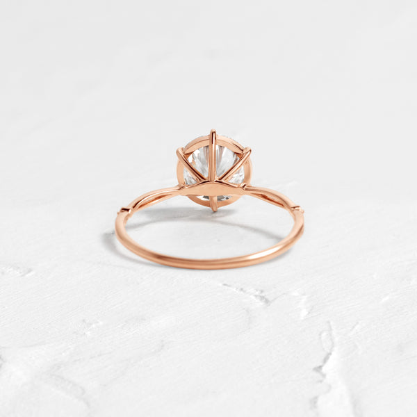 Criss Cross & Dainty Pave-Round Lab Grown Diamond Engagement Ring - Solitaire-Oval Lab Grown Diamond Engagement Ring