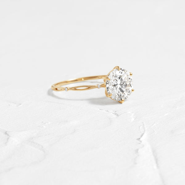 Criss Cross & Dainty Pave-Round Lab Grown Diamond Engagement Ring - Solitaire-Oval Lab Grown Diamond Engagement Ring