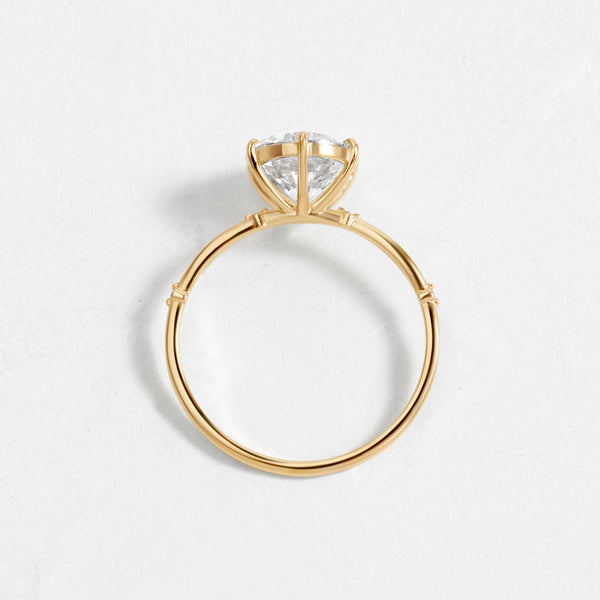 Criss Cross Dainty Pave-Round Lab Grown Diamond Engagement Ring - Solitaire-Oval Lab Grown Diamond Engagement Ring