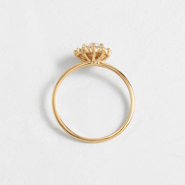 Halo-Round Lab Grown Diamond Engagement Ring - Solitaire-Oval Lab Grown Diamond Engagement Ring