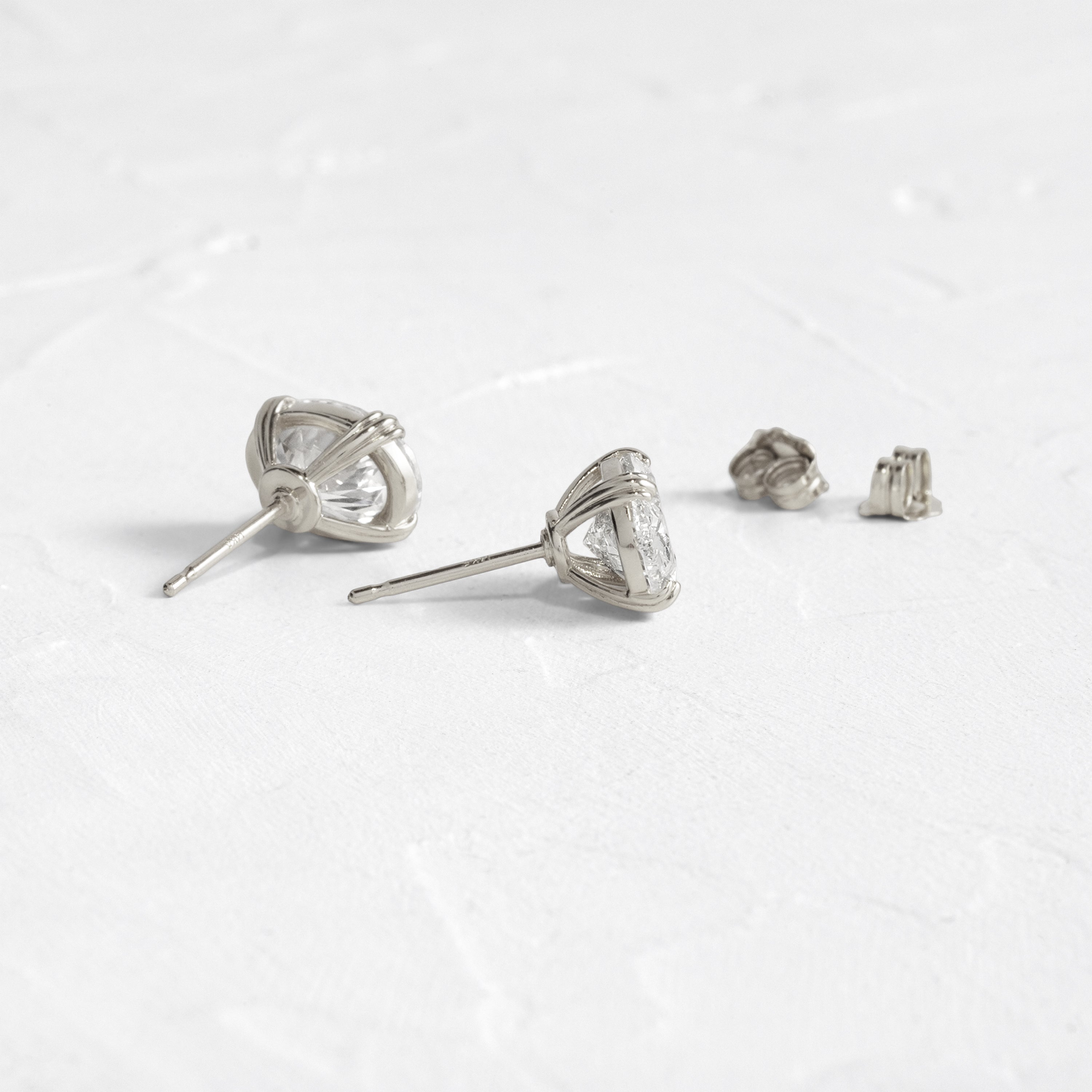 Solitaire- 1.0CT Oval Lab Grown Diamond Earrings