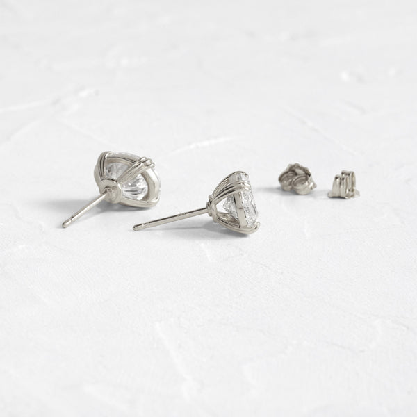 East West Solitaire Triple Prong- 1.5 CT Oval Lab Grown Diamond Stud Earrings - Solitaire- 1.0CT Oval Lab Grown Diamond Earrings