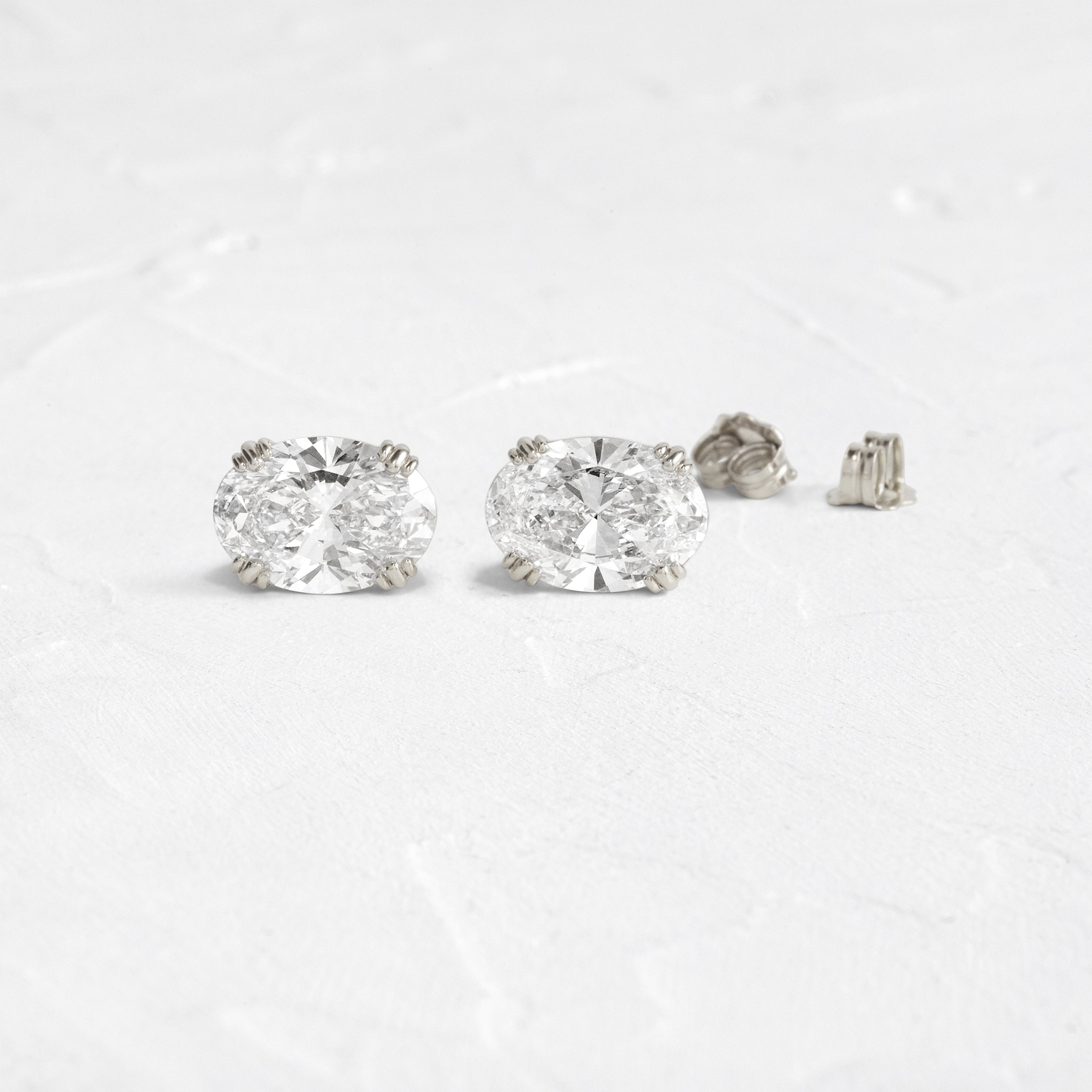 Solitaire- 1.0CT Oval Lab Grown Diamond Earrings