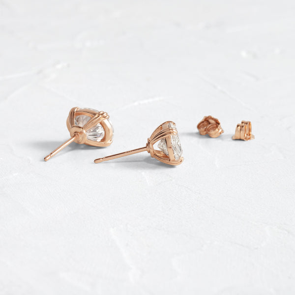 East West Solitaire Triple Prong- 1.5 CT Oval Lab Grown Diamond Stud Earrings - Solitaire- 1.0CT Oval Lab Grown Diamond Earrings