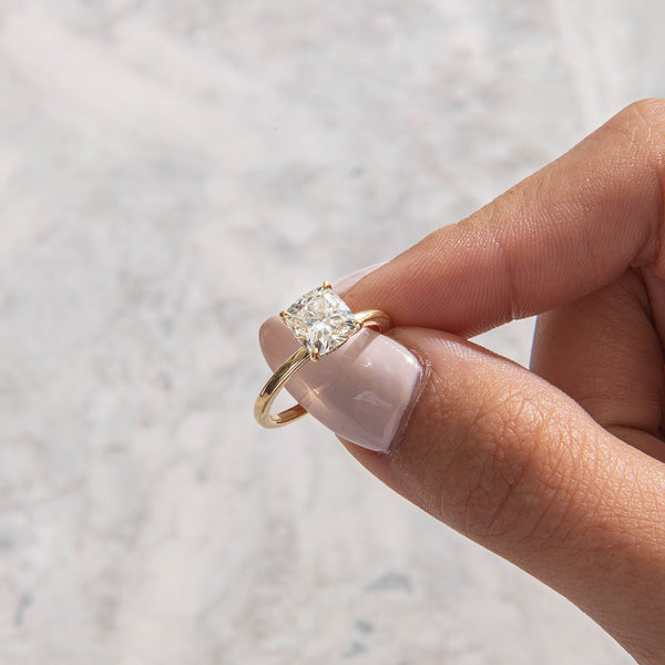 Solitaire-Cushion Lab Grown Diamond Engagement Ring - Solitaire-Oval Lab Grown Diamond Engagement Ring