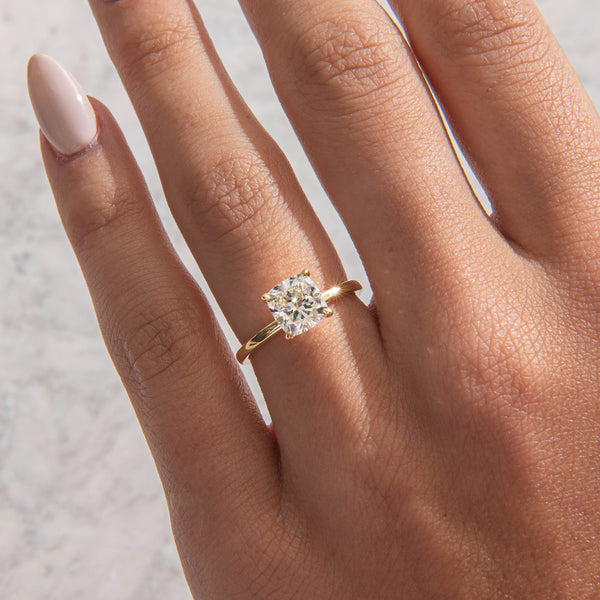 Solitaire-Cushion Lab Grown Diamond Engagement Ring - Solitaire-Oval Lab Grown Diamond Engagement Ring