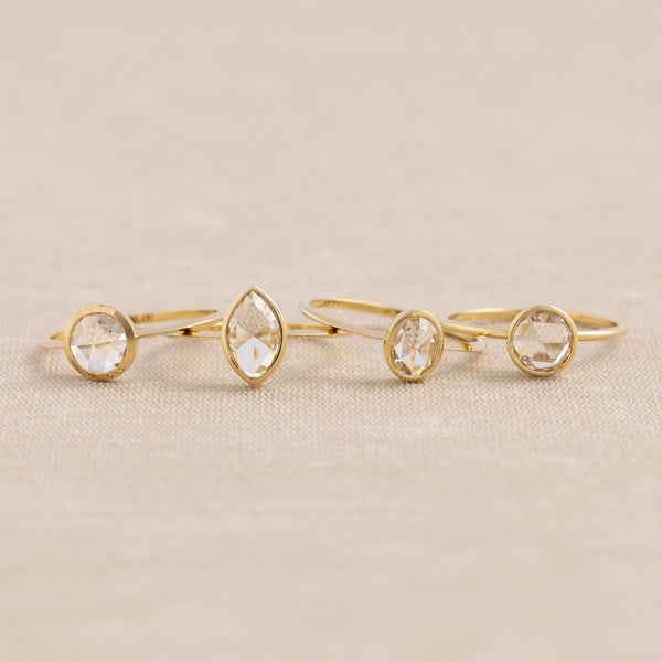 Bezel-Round Lab Grown Diamond Engagement Ring - Solitaire-Oval Lab Grown Diamond Engagement Ring