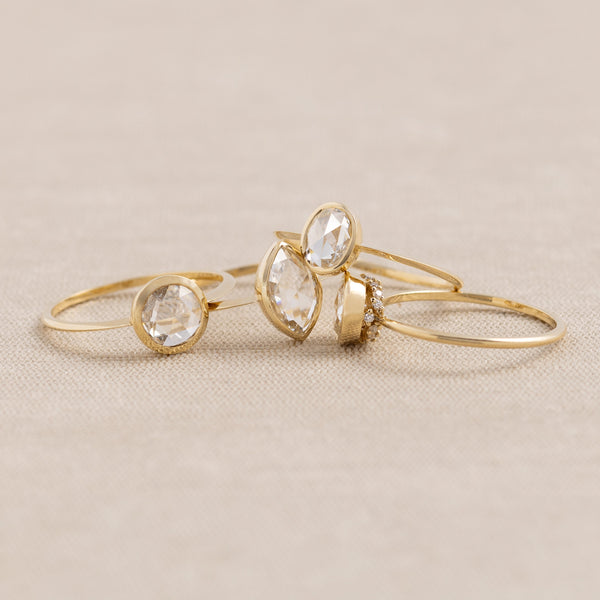 Bezel-Round Lab Grown Diamond Engagement Ring - Solitaire-Oval Lab Grown Diamond Engagement Ring