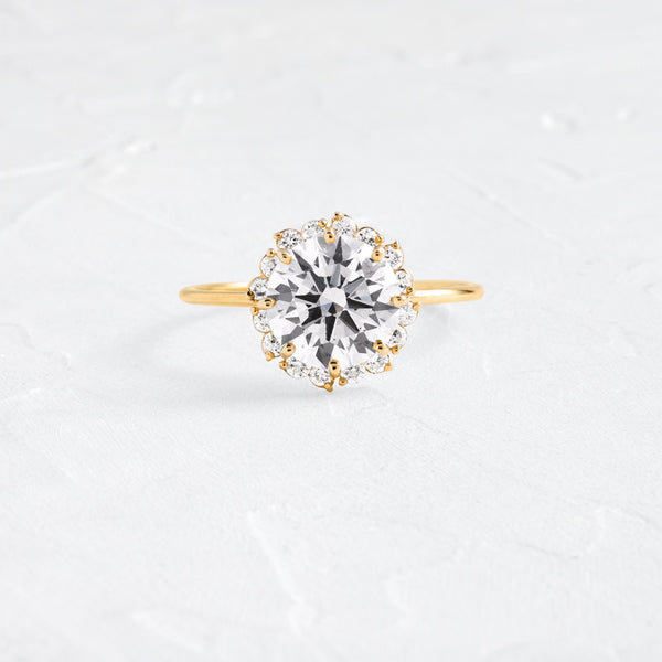 Halo-Round Lab Grown Diamond Engagement Ring - Solitaire-Oval Lab Grown Diamond Engagement Ring