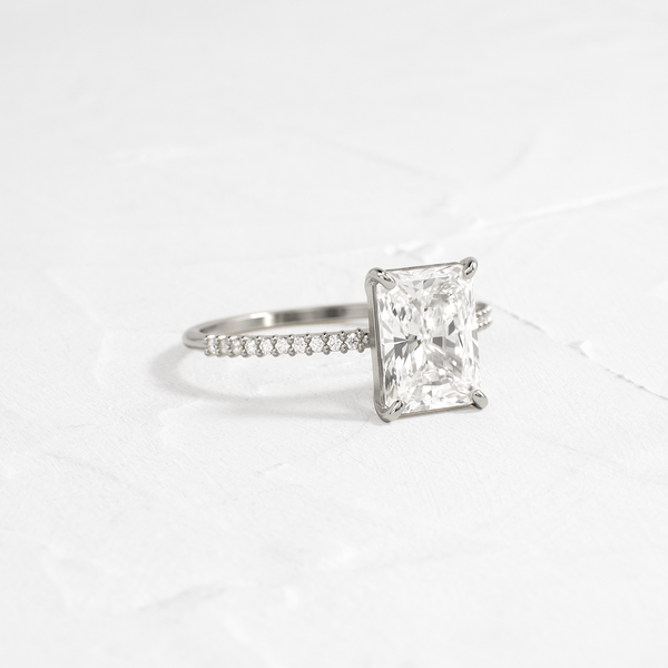 Pave-Radiant Lab Grown Diamond Engagement Ring - Solitaire-Oval Lab Grown Diamond Engagement Ring