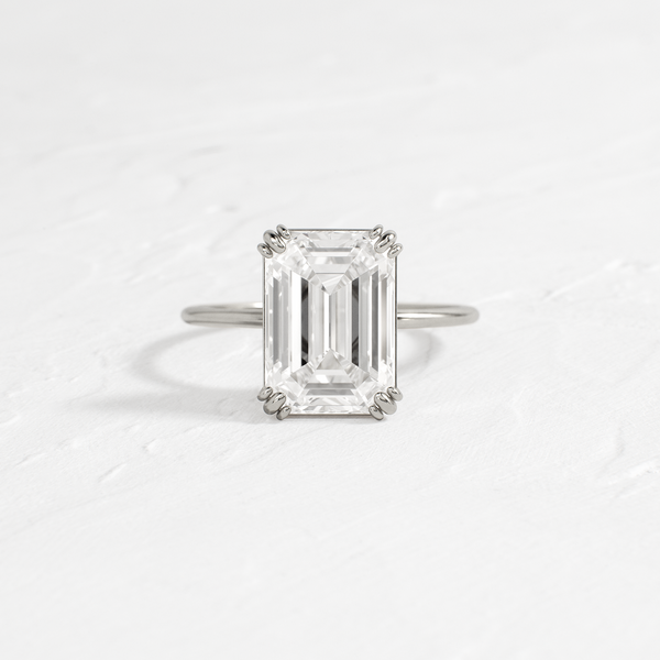 Solitaire Double Prong-Emerald Lab Grown Diamond Engagement Ring - Solitaire-Oval Lab Grown Diamond Engagement Ring