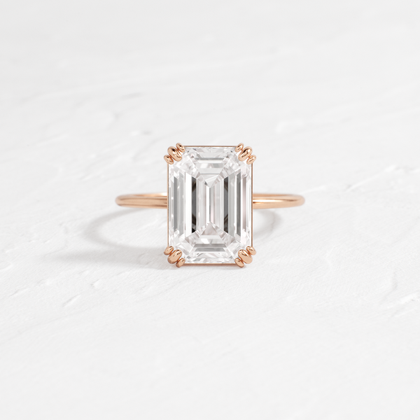 Solitaire Double Prong-Emerald Lab Grown Diamond Engagement Ring - Solitaire-Oval Lab Grown Diamond Engagement Ring