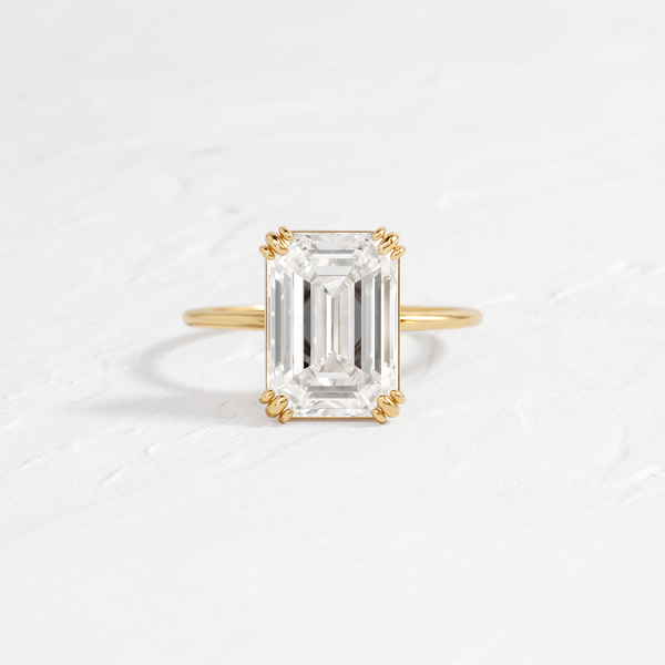 Solitaire Double Prong-Emerald Lab Grown Diamond Engagement Ring - Solitaire-Oval Lab Grown Diamond Engagement Ring