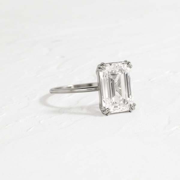 Solitaire Double Prong-Emerald Lab Grown Diamond Engagement Ring - Solitaire-Oval Lab Grown Diamond Engagement Ring