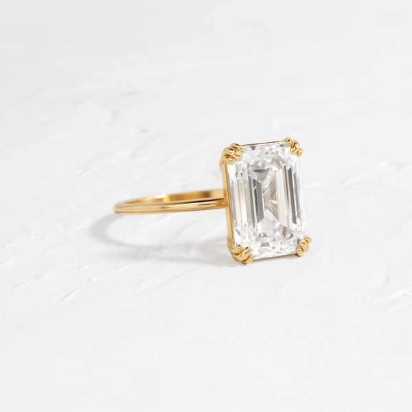 Solitaire Double Prong-Emerald Lab Grown Diamond Engagement Ring - Solitaire-Oval Lab Grown Diamond Engagement Ring