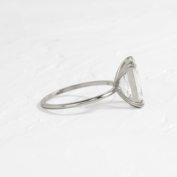 Solitaire Double Prong-Emerald Lab Grown Diamond Engagement Ring - Solitaire-Oval Lab Grown Diamond Engagement Ring