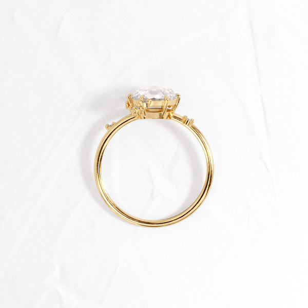 Cluster-Rose Cut Lab Grown Diamond Engagement Ring - Solitaire-Oval Lab Grown Diamond Engagement Ring