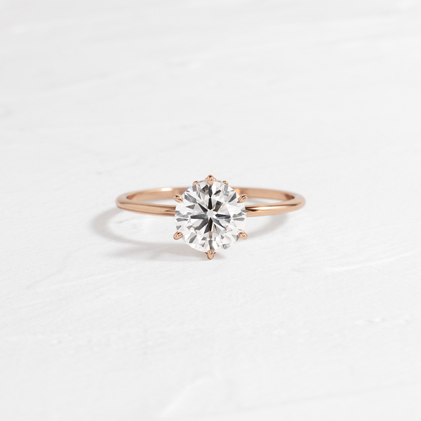 Solitaire with Hidden Stones-Round Lab Grown Diamond Engagement Ring - Solitaire-Oval Lab Grown Diamond Engagement Ring