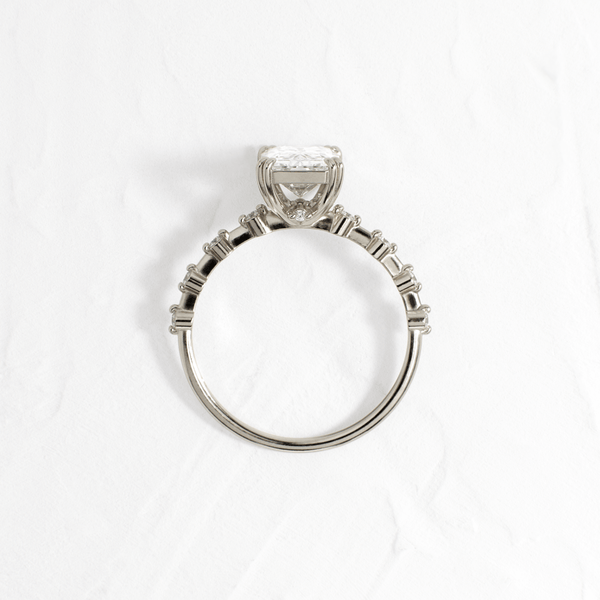 Pave-Radiant Lab Grown Diamond Engagement Ring - Solitaire-Oval Lab Grown Diamond Engagement Ring