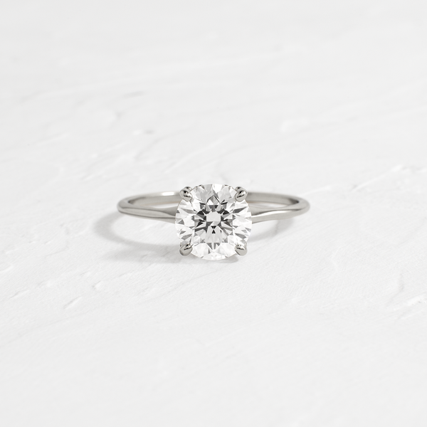 Solitaire with Hidden Stones-Round Lab Grown Diamond Engagement Ring - Solitaire-Oval Lab Grown Diamond Engagement Ring