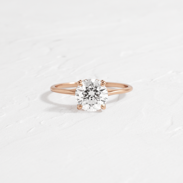 Solitaire with Hidden Stones-Round Lab Grown Diamond Engagement Ring - Solitaire-Oval Lab Grown Diamond Engagement Ring