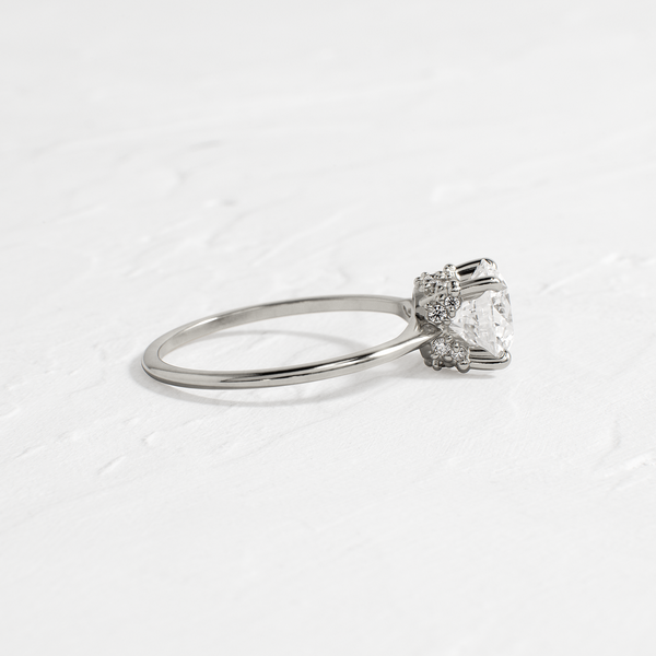 Solitaire with Hidden Stones-Round Lab Grown Diamond Engagement Ring - Solitaire-Oval Lab Grown Diamond Engagement Ring