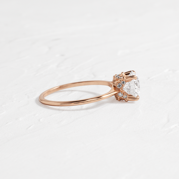 Solitaire with Hidden Stones-Round Lab Grown Diamond Engagement Ring - Solitaire-Oval Lab Grown Diamond Engagement Ring