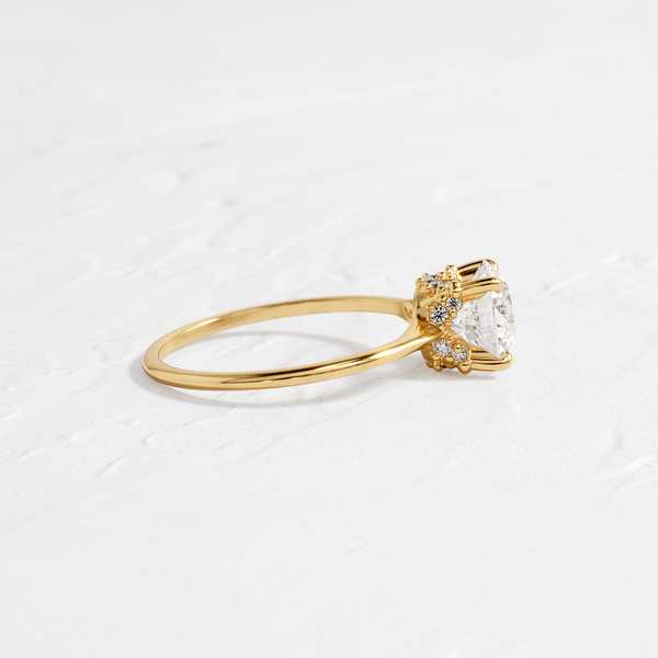 Solitaire with Hidden Stones-Round Lab Grown Diamond Engagement Ring - Solitaire-Oval Lab Grown Diamond Engagement Ring