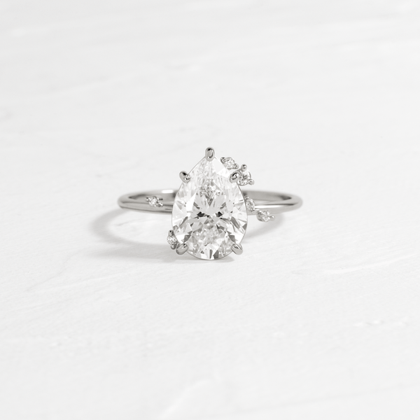 Cluster-Pear Lab Grown Diamond Engagement Ring - Solitaire-Oval Lab Grown Diamond Engagement Ring