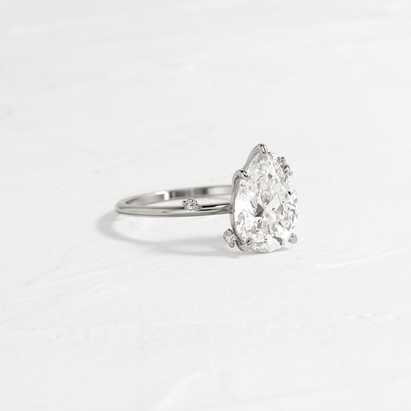 Cluster-Pear Lab Grown Diamond Engagement Ring - Solitaire-Oval Lab Grown Diamond Engagement Ring