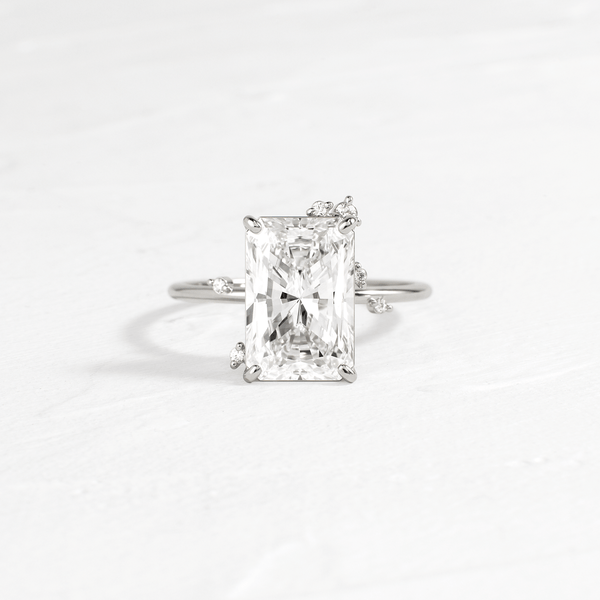 Cluster-Radiant Lab Grown Diamond Engagement Ring - Solitaire-Oval Lab Grown Diamond Engagement Ring