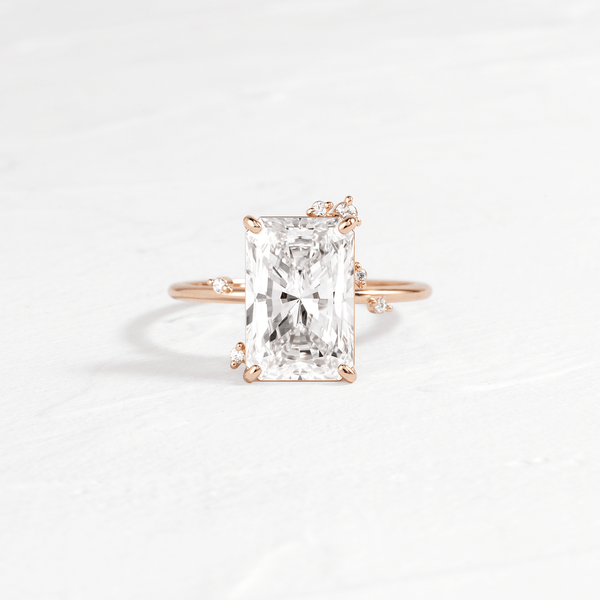 Cluster-Radiant Lab Grown Diamond Engagement Ring - Solitaire-Oval Lab Grown Diamond Engagement Ring