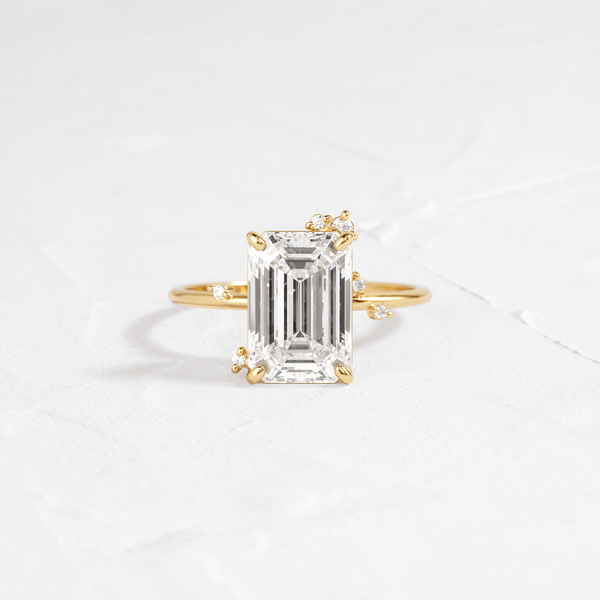 Cluster-Emerald Lab Grown Diamond Engagement Ring - Solitaire-Oval Lab Grown Diamond Engagement Ring
