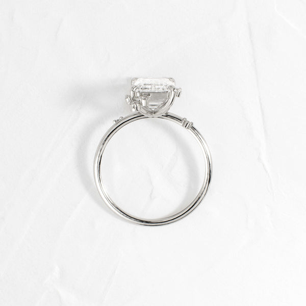 Cluster-Emerald Lab Grown Diamond Engagement Ring - Solitaire-Oval Lab Grown Diamond Engagement Ring