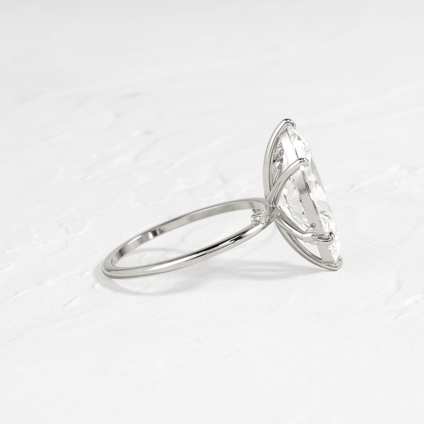 Cluster-Marquise Lab Grown Diamond Engagement Ring - Solitaire-Oval Lab Grown Diamond Engagement Ring