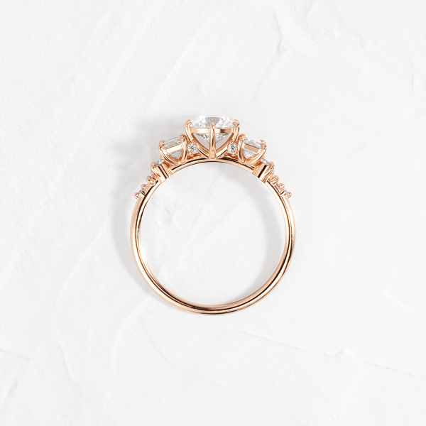 Cluster-Round Lab Grown Diamond Engagement Ring - Solitaire-Oval Lab Grown Diamond Engagement Ring